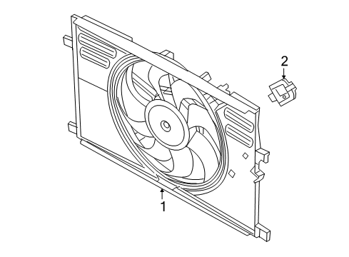 2018 Jeep Renegade Cooling System, Radiator, Water Pump, Cooling Fan Fan Assembly-Radiator Cooling Diagram for 68363855AA
