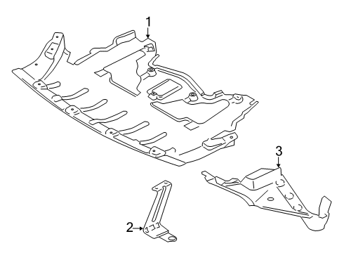 2011 BMW X5 Splash Shields Engine Compartment Shielding, Front Diagram for 51757233967