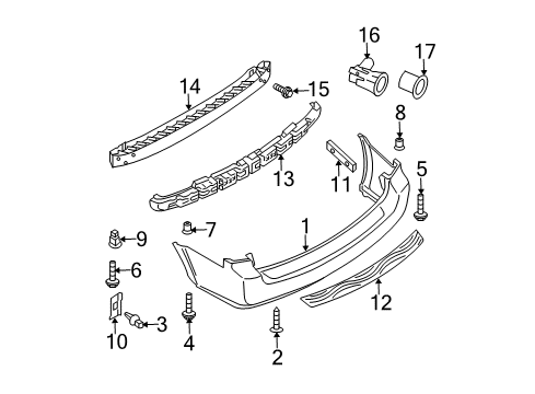 2007 Nissan Quest Parking Aid Sensor-Sonar Diagram for 25994-ZM74E