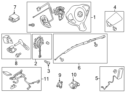 2013 Nissan Juke Air Bag Components Sensor-Side AIRBAG Diagram for 98830-3JA8A