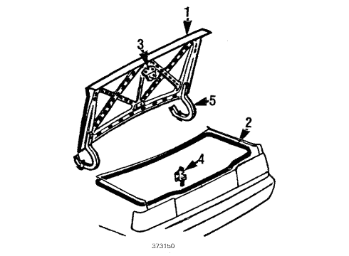 1985 Nissan 200SX Trunk Lid WEATHERSTRIP/ Trunk Lid Diagram for H4830-70T00