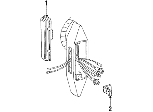 1988 Cadillac Brougham Side Marker Lamps Lamp Asm-Rear Side Marker Diagram for 914195