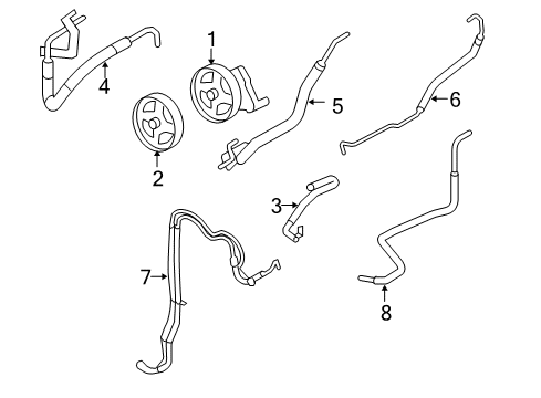 2005 Ford F-250 Super Duty P/S Pump & Hoses, Steering Gear & Linkage Reservoir Hose Diagram for 5C3Z-3691-CA