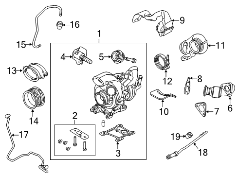 2012 Ford F-350 Super Duty Turbocharger Oil Tube Connector Diagram for BC3Z-6A968-C