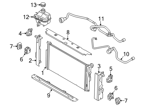 2014 BMW i3 Radiator & Components Coolant Hose Diagram for 17127623672