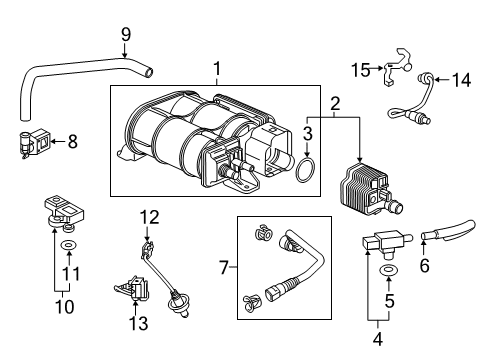 2021 Honda Clarity Emission Components Clamp, Oxygen Sensor Diagram for 36533-5WJ-000