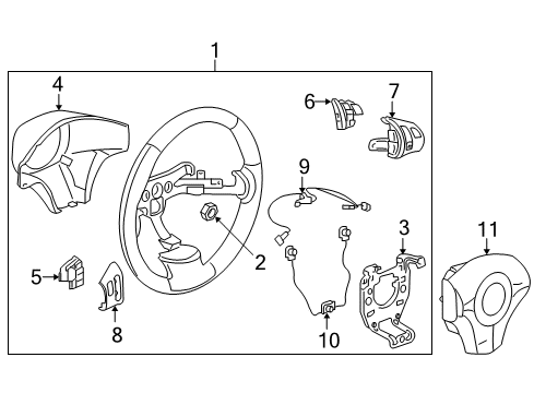 2010 Chevrolet Cobalt Steering Column & Wheel, Steering Gear & Linkage Set/Resume Switch Diagram for 15942950