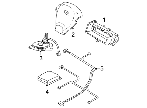 2003 Hyundai Santa Fe Air Bag Components Clock Spring Contact Assembly Diagram for 93490-26000