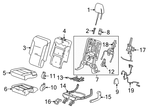 2020 Buick Enclave Third Row Seats Actuator Diagram for 84769401