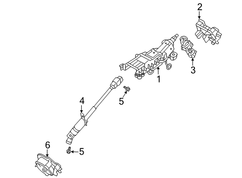 2006 Mercury Montego Steering Column & Wheel, Steering Gear & Linkage Support Plate Diagram for 5F9Z-3C611-BA