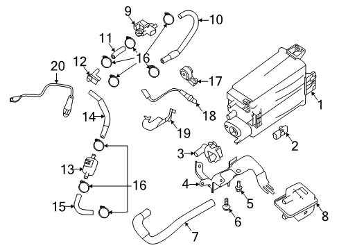 2019 Nissan Rogue Powertrain Control Oxygen Sensor Diagram for 22693-7FW0A