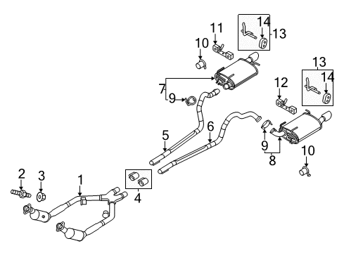 2012 Ford Mustang Exhaust Components, Exhaust Manifold Front Bracket Diagram for BR3Z-5A246-B