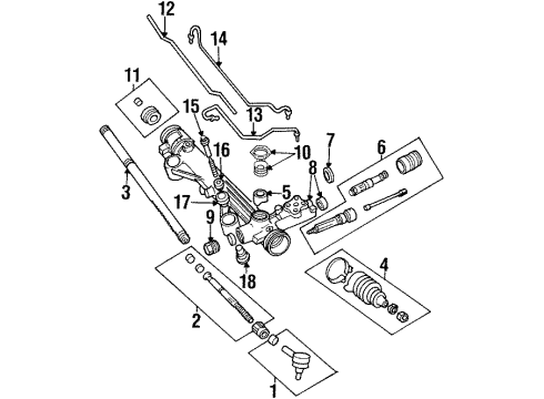2002 Ford Windstar P/S Pump & Hoses, Steering Gear & Linkage Gear Assembly Diagram for 1F2Z-3504-BARM