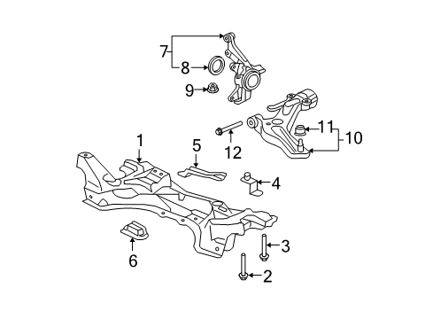 2007 Honda Fit Front Suspension Components, Lower Control Arm, Stabilizer Bar Bolt, Self-Lock (12X78) Diagram for 90118-SAA-J00