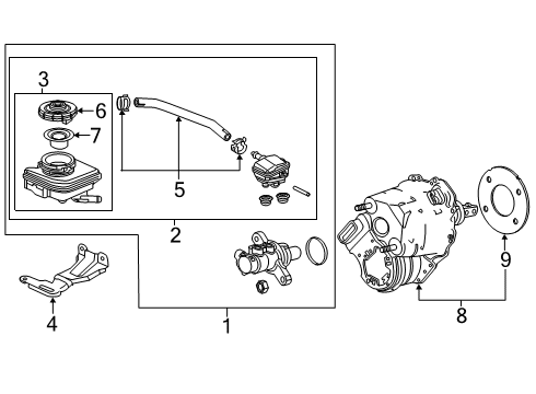 2019 Acura RDX Dash Panel Components MASTER CYLINDER Diagram for 01462-TJB-A00