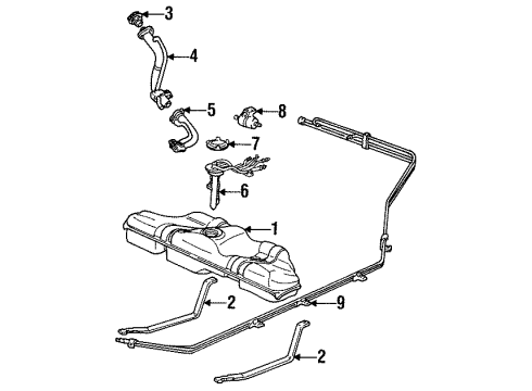 1989 Chevrolet Beretta Senders Sender, Fuel Diagram for 25026816