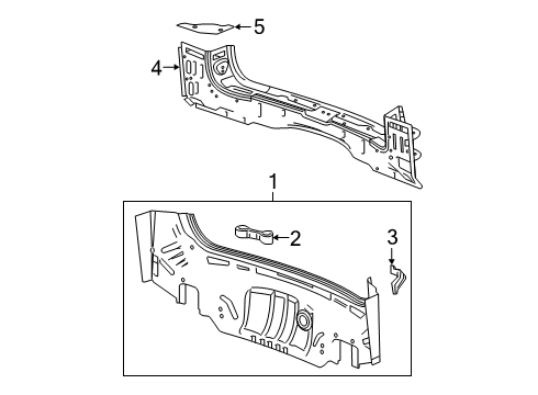 2020 Cadillac XT6 Rear Body Baffle Diagram for 84239796