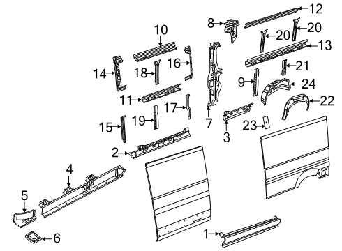 2015 Ram ProMaster 2500 Inner Structure - Side Panel REINFMNT-Side Panel Diagram for 68134043AA