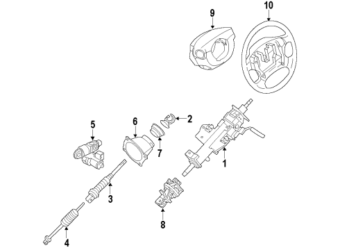 2011 Infiniti QX56 Steering Column & Wheel, Steering Gear & Linkage Shaft-Lower Diagram for 48822-5ZP0A