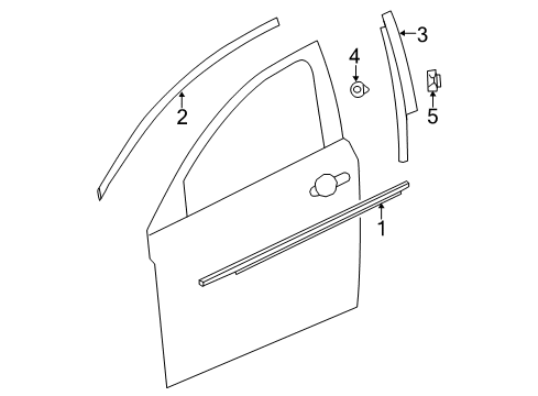 2012 Buick Verano Exterior Trim - Front Door Applique Diagram for 22856054