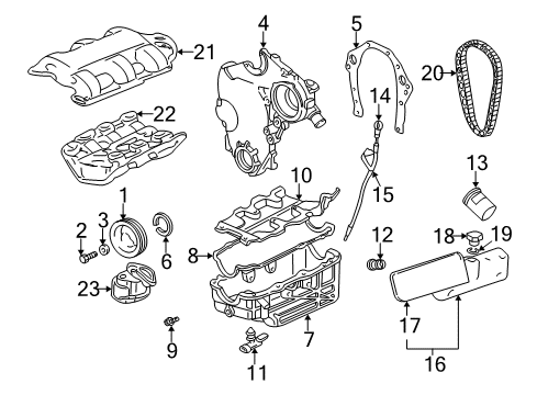 2000 Chevrolet Monte Carlo Intake Manifold Plenum Gasket Diagram for 19355655