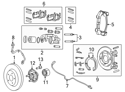 2014 Jeep Grand Cherokee Anti-Lock Brakes Pin-Disc Brake Diagram for 68203109AA