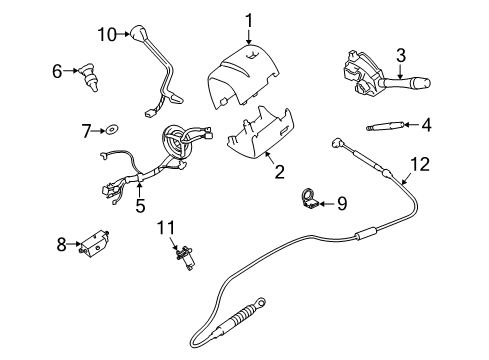 2004 Lincoln Town Car Shroud, Switches & Levers Ignition Immobilizer Module Diagram for 3W1Z-15607-AA