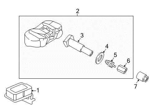 2019 Genesis G80 Tire Pressure Monitoring Tire Pressure Monitoring Sensor Diagram for 529332J100