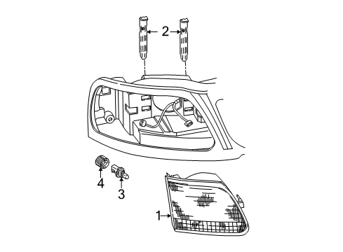 2002 Ford F-150 Headlamps Composite Headlamp Diagram for 3L3Z-13008-EA