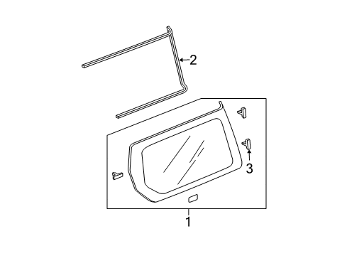 2006 Honda Element Quarter Panel - Glass & Hardware Glass Set, L. Quarter (Privacy) (Aptech) Diagram for 73560-SCV-A11