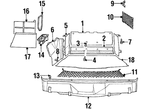 1994 BMW 840Ci Interior Trim - Rear Body Push-Button Diagram for 51481923999