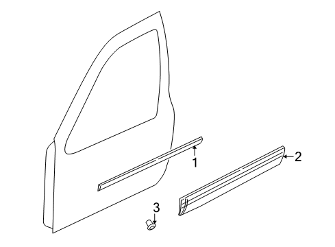 2000 Infiniti QX4 Exterior Trim - Front Door MOULDING - Front Door, RH Diagram for 80870-1W314