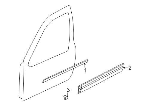 2002 Infiniti QX4 Exterior Trim - Front Door Moulding-Front Door, LH Diagram for 80871-3W717