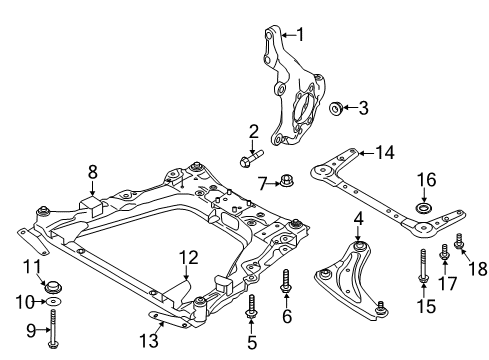 2022 Nissan LEAF Front Suspension Components Link Complete-Transverse, Rh Diagram for 54500-4FU0A