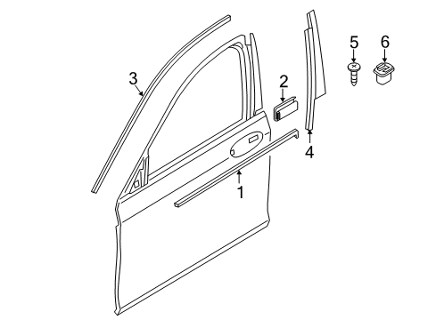 2022 BMW 530i xDrive Exterior Trim - Front Door COVER, COLUMN B, DOOR, FRONT Diagram for 51337336953