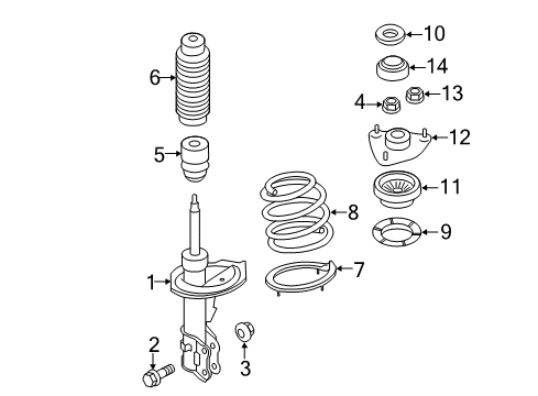 2013 Kia Forte Struts & Components - Front Cap-Front Diagram for 546481M000