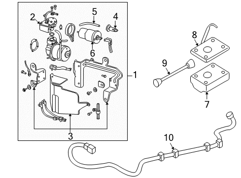 1998 Buick Park Avenue Ride Control Air Tube Clip Diagram for 4553268