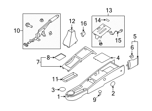 2009 Pontiac G3 Parking Brake Shift Boot Diagram for 96655243