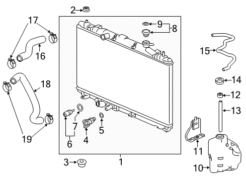 2018 Honda Accord Radiator & Components Radiator Diagram for 19010-6B2-A01