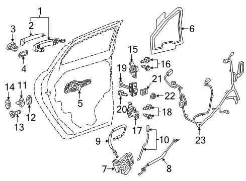 2020 Cadillac XT5 Rear Door Window Motor Diagram for 23467107