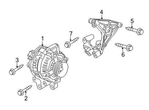 2013 Cadillac ATS Alternator Generator Asm Diagram for 13592811