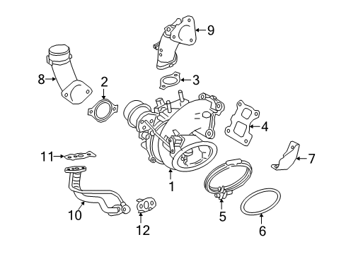 2017 Lexus NX200t Turbocharger Gasket, Turbo Oil Outlet Diagram for 15472-36010