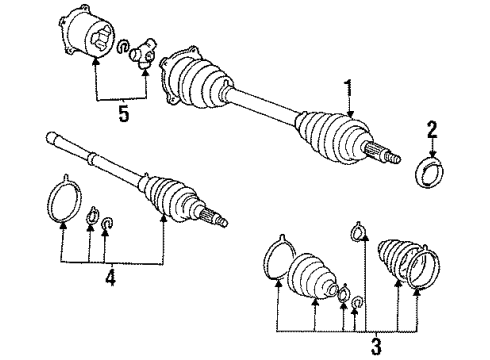 1992 Toyota Celica Drive Axles - Rear Inner Joint Assembly Diagram for 42360-30011