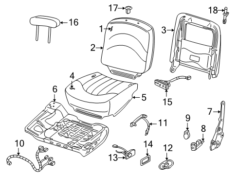 2010 Ford Crown Victoria Front Seat Components Seat Cushion Pad Diagram for 5W7Z-54632A23-BB