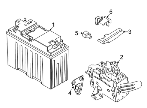 2021 BMW X6 Battery Cover Positive Battery Termi Diagram for 61216826355