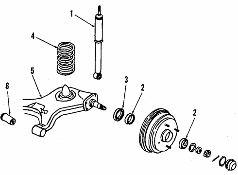 1985 Nissan Sentra Rear Suspension Components, Lower Control Arm Arm Rear Suspension RH Diagram for 55501-02A11