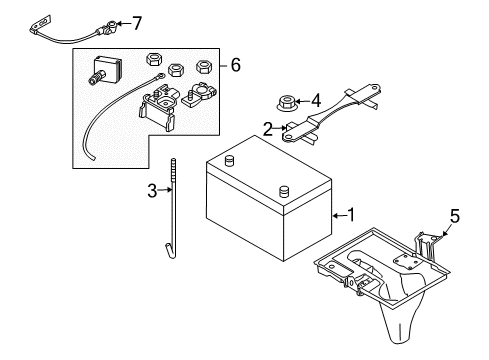 2008 Infiniti M45 Battery Cable Assembly-Battery To STARTOR Motor Diagram for 24105-EJ70A