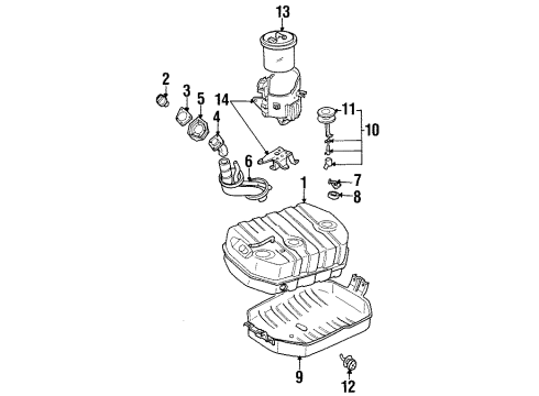 1997 Acura SLX Fuel Supply Neck, Fuel Filler Diagram for 8-97017-699-2