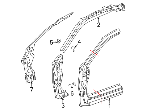 2014 Honda Accord Hinge Pillar Panel Set, R. FR. (Outer) Diagram for 04635-T3L-A00ZZ