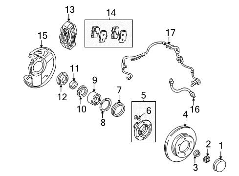 2003 Toyota Sequoia Front Brakes Cylinder Kit, Rear Disc Diagram for 04479-60081